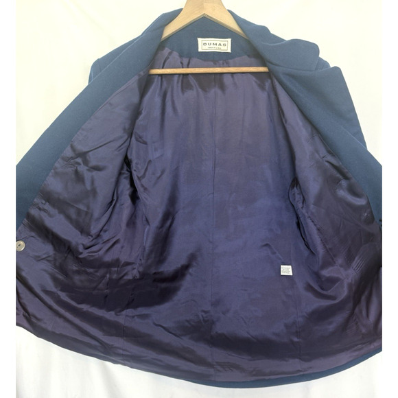 Vintage Dumas Womens Navy Wool Doublebreasted Blazer Size 10 Gold Buttons USA - Picture 8 of 13